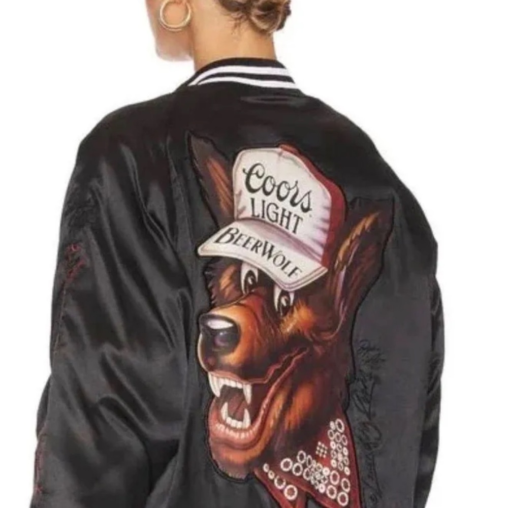 REVOLVE Black Beerwolf Graphic Bomber Jacket